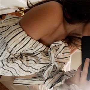Off shoulder striped blouse